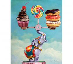 Well-Balanced Diet - whimsical realistic still life